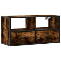 vidaXL Televizoriaus spintelė, dūminė, 80x31x39,5cm, mediena/metalas