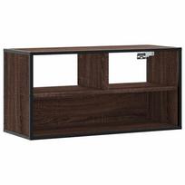 vidaXL Televizoriaus spintelė, ruda, 80x31x39,5cm, mediena/metalas
