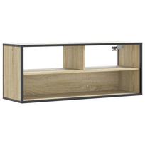 vidaXL Televizoriaus spintelė, ąžuolo, 100x31x39,5cm, mediena/metalas