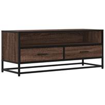 vidaXL Televizoriaus spintelė, ruda, 100x34,5x40cm, mediena ir metalas