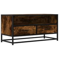 vidaXL Televizoriaus spintelė, dūminė, 80x34,5x40cm, mediena/metalas