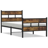 vidaXL Lovos rėmas be čiužinio, dūminio ąžuolo, 75x190cm, metalas