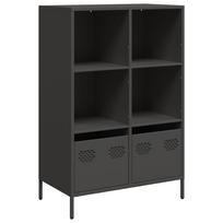 vidaXL Komoda, juodos spalvos, 68x39x103,5cm, plienas