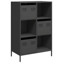 vidaXL Komoda, juodos spalvos, 68x39x103,5cm, plienas
