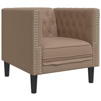 vidaXL Chesterfield krėslas, kapučino spalvos, dirbtinė oda