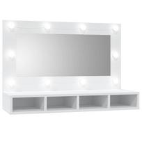 vidaXL Veidrodinė spintelė su LED apšvietimu, balta, 90x31,5x62cm