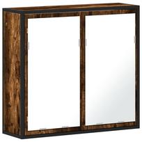 vidaXL Veidrodinė vonios spintelė, dūminio, 65x20x60 cm, mediena