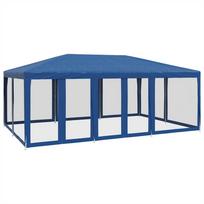 vidaXL Proginė palapinė su 10 tinklinėmis sienomis, mėlyna, 6x4m, HDPE