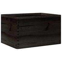 vidaXL Medinė dėžutė su rankenomis, juoda, 40x30x23cm, pušis