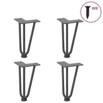 vidaXL Kavos staliuko kojelės, 4 vnt., antracito spalvos, 20 cm, plienas