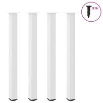 vidaXL Baro stalo kojos, 4 vnt., baltos, 110-112 cm, plienas