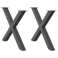 vidaXL Valgomojo stalo kojos, 2 vnt., antracito spalvos, 90x(72-73) cm, plienas