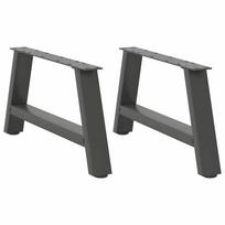 vidaXL Kavos staliuko kojelės, 2 vnt., antracito spalvos, 60x(30-31) cm, plienas