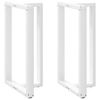 vidaXL Baro stalo kojos, T formos, 2 vnt., baltos, 60x35x(100-101) cm, plienas