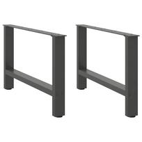 vidaXL Kavos staliuko kojos, antracito spalvos, 2 vnt., 70x(42-43) cm, plienas