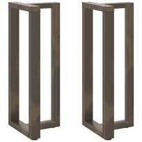 vidaXL Baro stalo kojos, T formos, 2 vnt., juodos, 40x35x(100-101) cm, plienas
