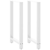 vidaXL Baro stalo kojos, baltos, 2 vnt., 60x(110-111) cm, plienas