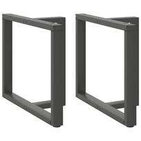 vidaXL Valgomojo stalo kojos, T formos, 2 vnt., antracito spalvos, 100x35x(72-73) cm, plienas