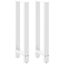 vidaXL Baro stalo kojos, baltos, 2 vnt., 50x(100-101) cm, plienas