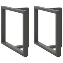 vidaXL Valgomojo stalo kojos, 2 vnt., antracito spalvos, 90x35x(72-73) cm, plienas