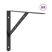 vidaXL Lentynų laikikliai, 4vnt., juodos, 40x2,5x25cm, plienas