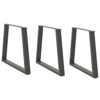 vidaXL Valgomojo stalo kojos, 3 vnt., antracito spalvos, 80x(72-73,3) cm, plienas, V formos