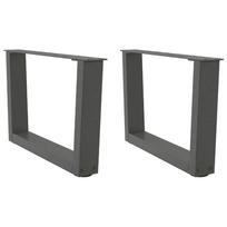 vidaXL Kavos staliuko kojelės, V formos, 2 vnt., antracito spalvos, 60x(30-31,3) cm, plienas