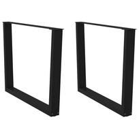 vidaXL Valgomojo stalo kojos, V formos, 2 vnt., juodos, 100x(72-73,3) cm, plienas