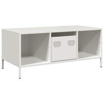 vidaXL kavos staliukas baltas 101,5x50x43,5cm šaltai valcuotas plienas