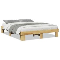 vidaXL Lovos rėmas be čiužinio 140x190 cm ąžuolo masyvo