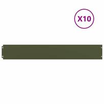 vidaXL vejos apvadai 10 vnt Olive Green šaltai valcuotas plienas