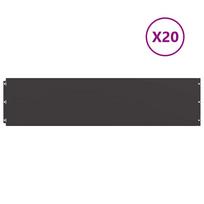 vidaXL vejos apvadai 20 vnt Juoda 25x103 cm Šaltai valcuotas plienas