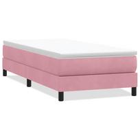 vidaXL Box Spring Lova be čiužinio Rožinė 100x210 cm aksomas