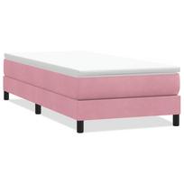vidaXL Box Spring Lova be čiužinio Rožinė 100x220 cm aksomas