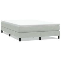 vidaXL Box Spring Lova be čiužinio Šviesiai pilka 160x220 cm aksomas