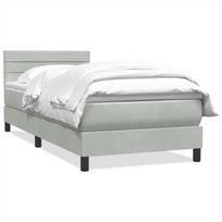 vidaXL Box Spring Lova su čiužiniu Šviesiai pilka 90x210 cm Velvet