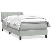 vidaXL Box Spring Lova su čiužiniu Šviesiai pilka 90x210 cm Velvet
