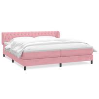 vidaXL Box Spring Lova su čiužiniais Rožinis 180x210 cm Velvet