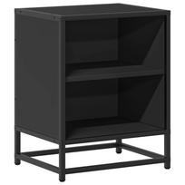 vidaXL Spintelė prie lovos Juoda 40x31x50 cm Mediena ir metalas