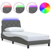 vidaXL Lovos rėmas su LED be čiužinio, tamsiai pilkas, 80x200 cm
