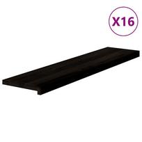 vidaXL Laiptų pakopos, 16 vnt., rudai juodos, 110x25x2 cm, ąžuolo