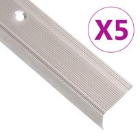 vidaXL Profiliai laiptams, 5vnt., šampano, 90 cm, aliuminis, L formos