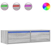 vidaXL Televizoriaus spintelė su LED, pilka ąžuolo, 100X35,5x25 cm
