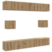 vidaXL 6 dalių sieninis televizoriaus spintelės komplektas Artisan Oak