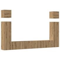 vidaXL 6 dalių sieninis televizoriaus spintelės komplektas Artisan Oak