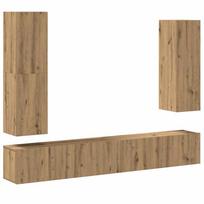 vidaXL 4 dalių sieninis televizoriaus spintelės komplektas Artisan Oak