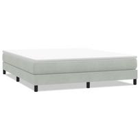 vidaXL Box Spring Lova be čiužinio Šviesiai pilka 180x220 cm aksomas