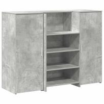 vidaXL Registratūra, betono pilkas, 135x50x103,5 cm, apdirbta mediena