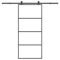 vidaXL Stumdomos durys su įrangos rinkiniu, 90x205cm, ESG ir aliuminis