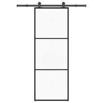 vidaXL Stumdomos durys su įrangos rinkiniu, 76x205cm, ESG ir aliuminis